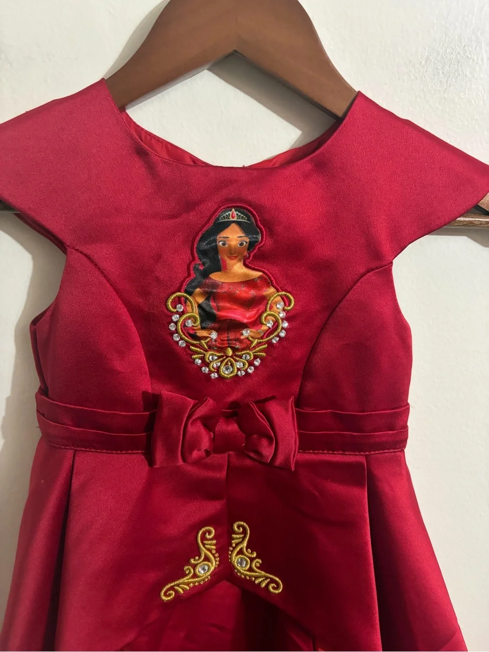 Disney Red Elena Princess Dress with Gold Embroidery